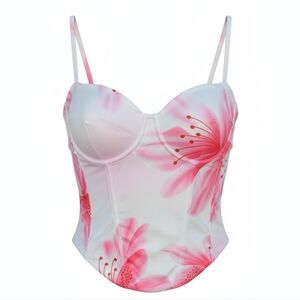 New Without Tag.Pink and White Bustier Top